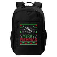 Ugly Fishing Christmas Bass Fish Apparel Merry Fishmas. Daily Commute Backpack