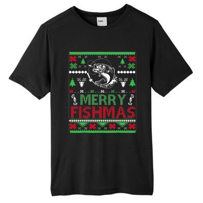 Ugly Fishing Christmas Bass Fish Apparel Merry Fishmas. Tall Fusion ChromaSoft Performance T-Shirt