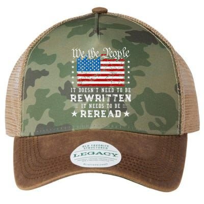 Us Flag Constitution Of The Usa Needs To Be Reread Legacy Tie Dye Trucker Hat