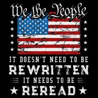 Us Flag Constitution Of The Usa Needs To Be Reread Drawstring Bag