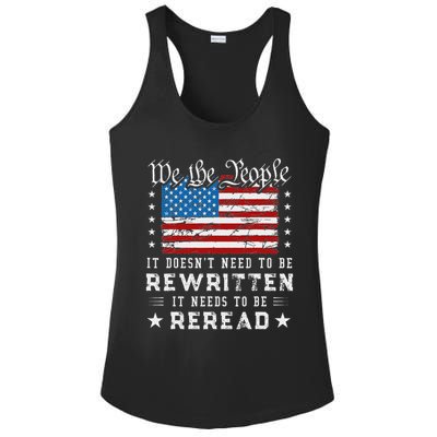 Us Flag Constitution Of The Usa Needs To Be Reread Ladies PosiCharge Competitor Racerback Tank