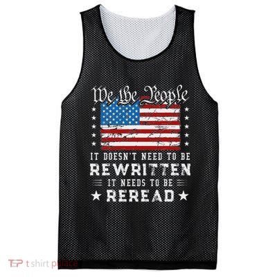 Us Flag Constitution Of The Usa Needs To Be Reread Mesh Reversible Basketball Jersey Tank