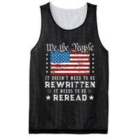 Us Flag Constitution Of The Usa Needs To Be Reread Mesh Reversible Basketball Jersey Tank