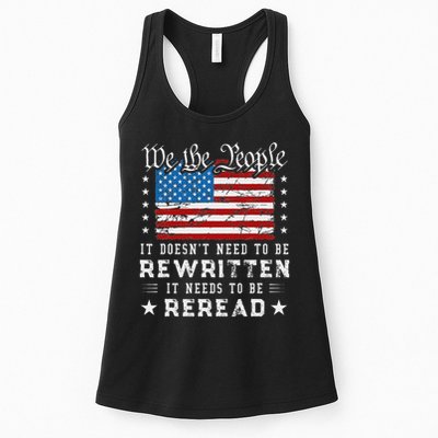 Us Flag Constitution Of The Usa Needs To Be Reread Womens Tank Top