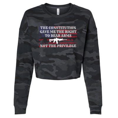 Usa Flag Constitution 2a Tee Right Not The Privilege Gift Cropped Pullover Crew