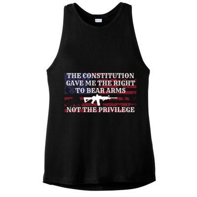 Usa Flag Constitution 2a Tee Right Not The Privilege Gift Ladies PosiCharge Tri-Blend Wicking Tank