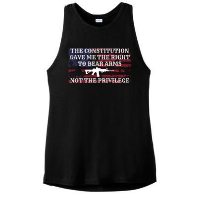 Usa Flag Constitution 2a Tee Right Not The Privilege Gift Ladies PosiCharge Tri-Blend Wicking Tank