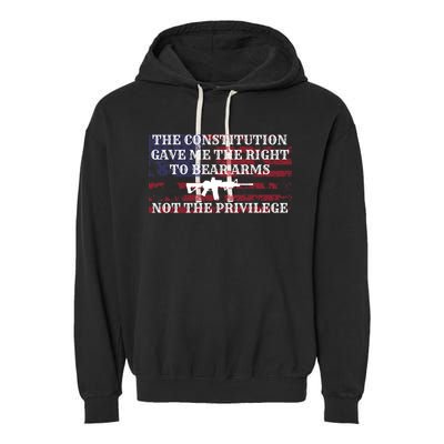 Usa Flag Constitution 2a Tee Right Not The Privilege Gift Garment-Dyed Fleece Hoodie