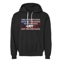 Usa Flag Constitution 2a Tee Right Not The Privilege Gift Garment-Dyed Fleece Hoodie