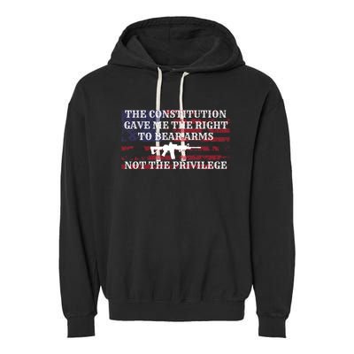 Usa Flag Constitution 2a Tee Right Not The Privilege Gift Garment-Dyed Fleece Hoodie