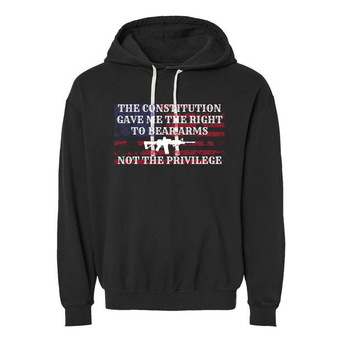 Usa Flag Constitution 2a Tee Right Not The Privilege Gift Garment-Dyed Fleece Hoodie