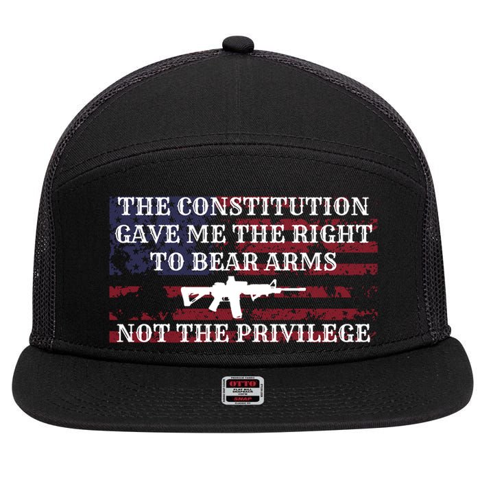 Usa Flag Constitution 2a Tee Right Not The Privilege Gift 7 Panel Mesh Trucker Snapback Hat
