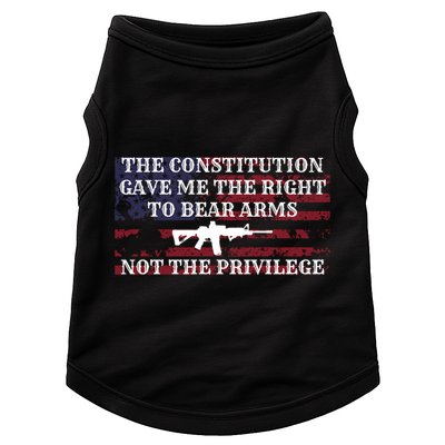 Usa Flag Constitution 2a Tee Right Not The Privilege Gift Doggie Tank