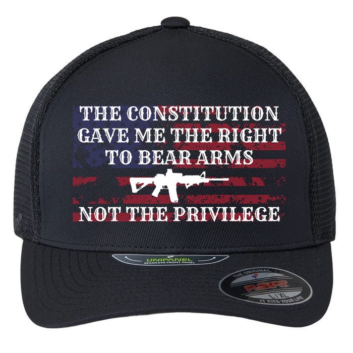 Usa Flag Constitution 2a Tee Right Not The Privilege Gift Flexfit Unipanel Trucker Cap