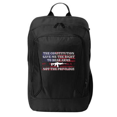 Usa Flag Constitution 2a Tee Right Not The Privilege Gift City Backpack