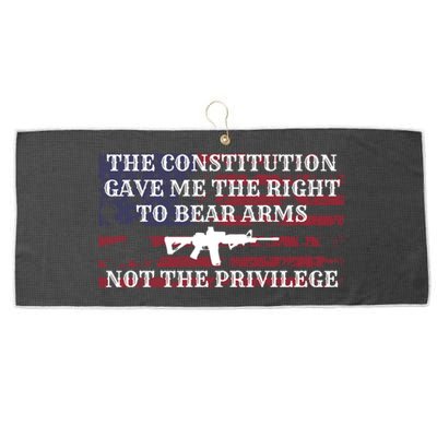 Usa Flag Constitution 2a Tee Right Not The Privilege Gift Large Microfiber Waffle Golf Towel