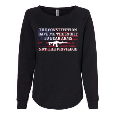 Usa Flag Constitution 2a Tee Right Not The Privilege Gift Womens California Wash Sweatshirt