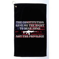 Usa Flag Constitution 2a Tee Right Not The Privilege Gift Golf Towel