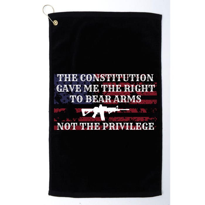 Usa Flag Constitution 2a Tee Right Not The Privilege Gift Golf Towel