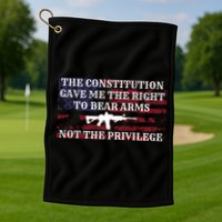 Usa Flag Constitution 2a Tee Right Not The Privilege Gift Golf Towel