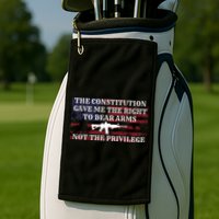 Usa Flag Constitution 2a Tee Right Not The Privilege Gift Golf Towel