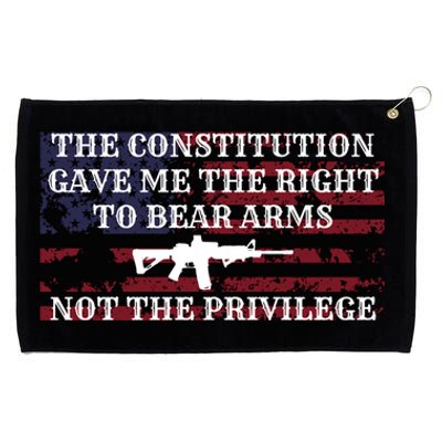 Usa Flag Constitution 2a Tee Right Not The Privilege Gift Grommeted Golf Towel