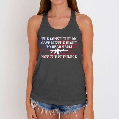 Usa Flag Constitution 2a Tee Right Not The Privilege Gift Women's Knotted Racerback Tank