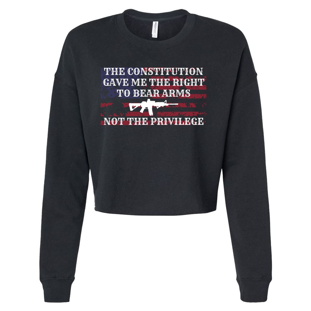 Usa Flag Constitution 2a Tee Right Not The Privilege Gift Cropped Pullover Crew