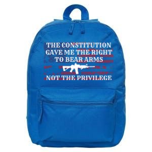 Usa Flag Constitution 2a Tee Right Not The Privilege Gift 16 in Basic Backpack