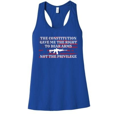 Usa Flag Constitution 2a Tee Right Not The Privilege Gift Women's Racerback Tank