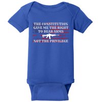 Usa Flag Constitution 2a Tee Right Not The Privilege Gift Baby Bodysuit