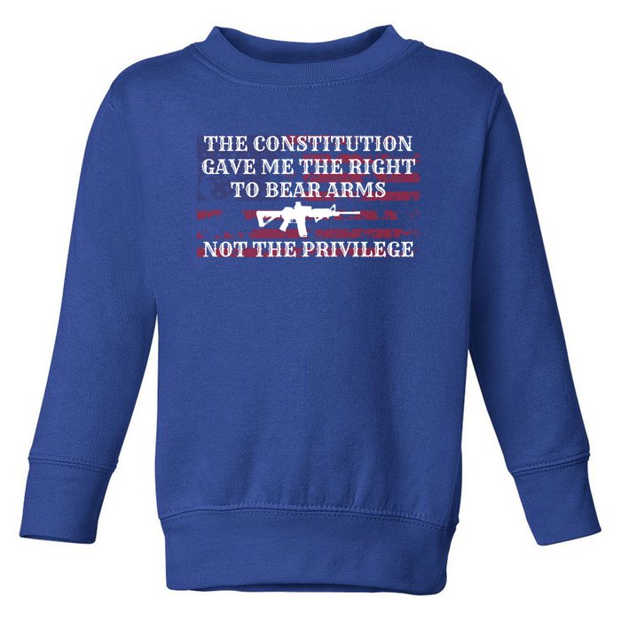 Usa Flag Constitution 2a Tee Right Not The Privilege Gift Toddler Sweatshirt