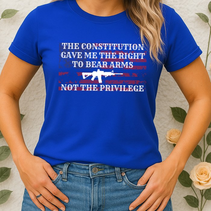 Usa Flag Constitution 2a Tee Right Not The Privilege Gift Womens T-Shirt