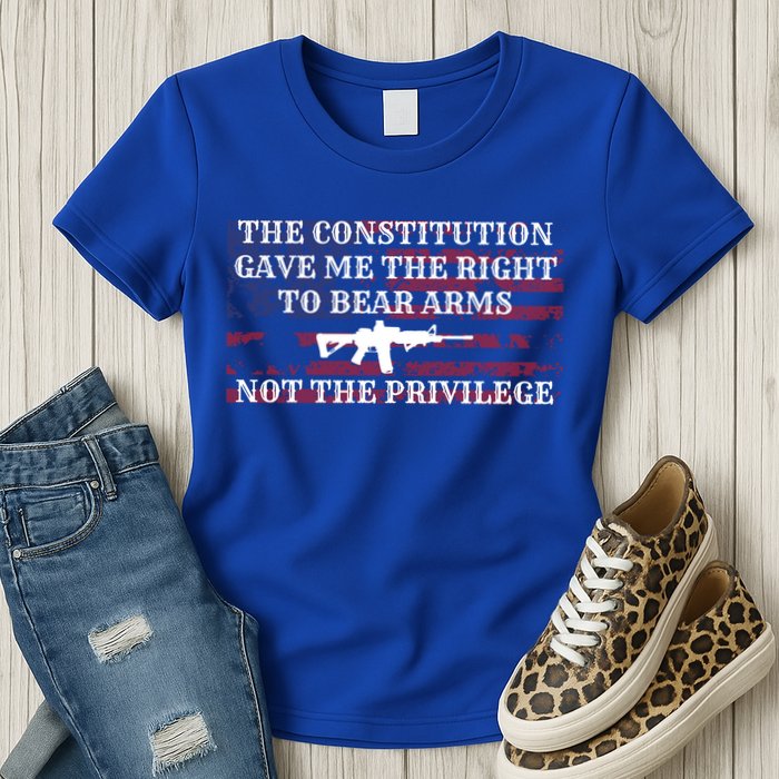 Usa Flag Constitution 2a Tee Right Not The Privilege Gift Womens T-Shirt