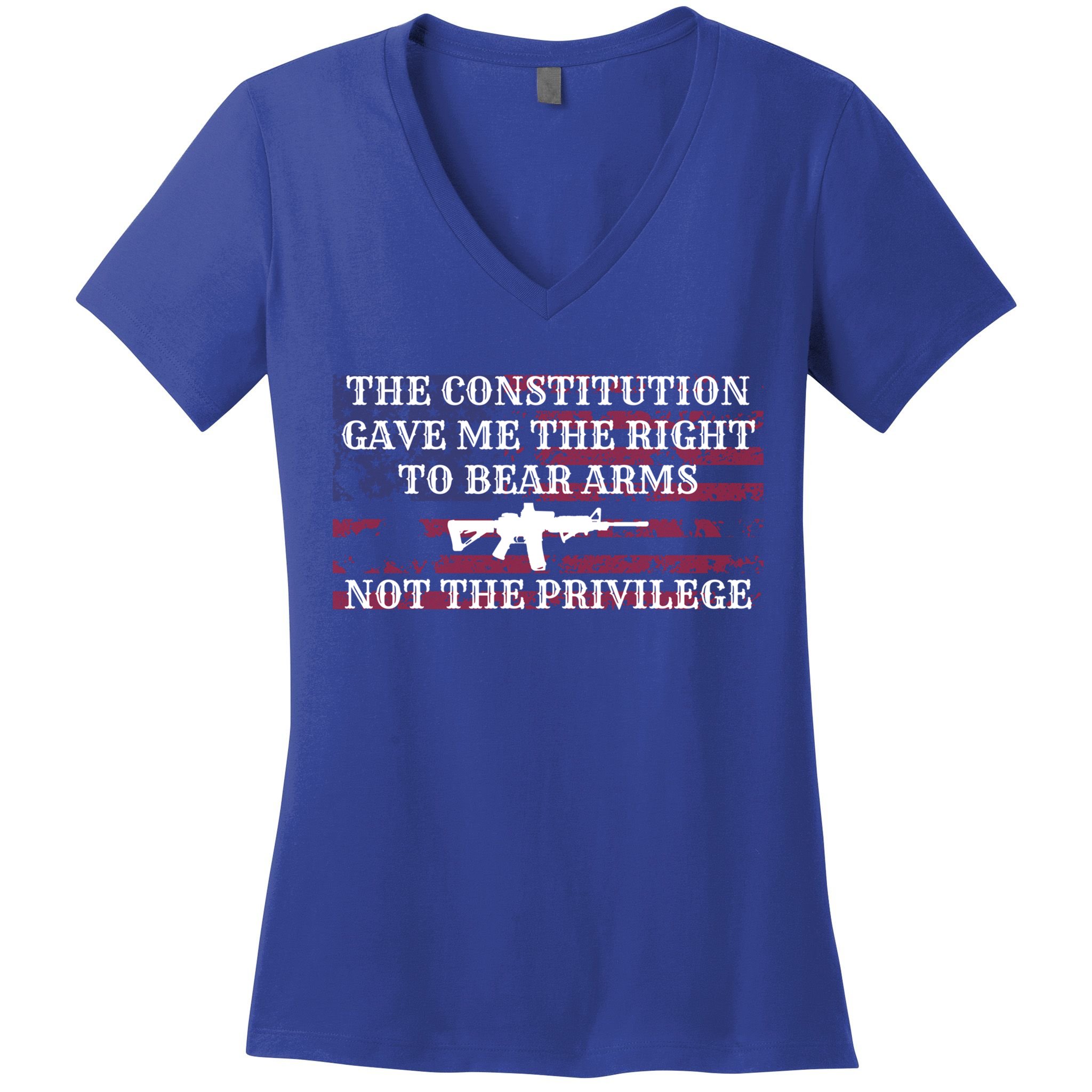 Usa Flag Constitution 2a Tee Right Not The Privilege Gift Women's V-Neck T-Shirt