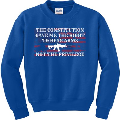 Usa Flag Constitution 2a Tee Right Not The Privilege Gift Kids Sweatshirt