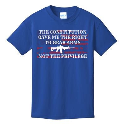 Usa Flag Constitution 2a Tee Right Not The Privilege Gift Kids T-Shirt