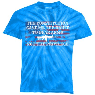 Usa Flag Constitution 2a Tee Right Not The Privilege Gift Kids Tie-Dye T-Shirt