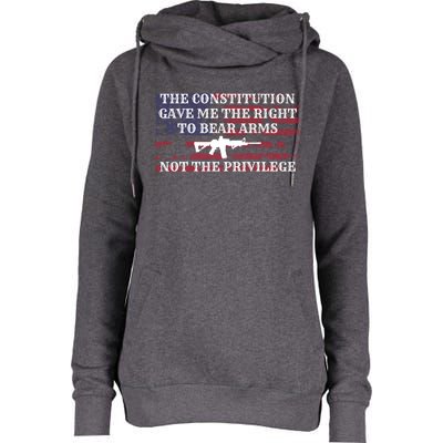 Usa Flag Constitution 2a Tee Right Not The Privilege Gift Womens Funnel Neck Pullover Hood