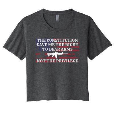 Usa Flag Constitution 2a Tee Right Not The Privilege Gift Women's Crop Top Tee