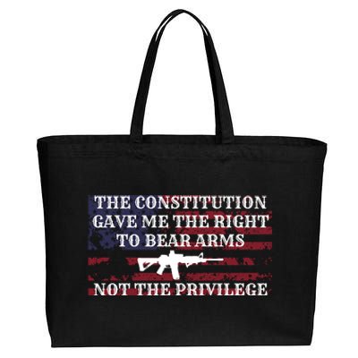 Usa Flag Constitution 2a Tee Right Not The Privilege Gift Cotton Canvas Jumbo Tote