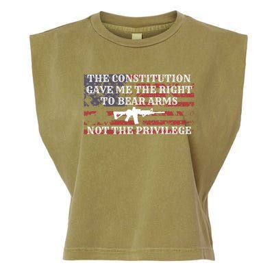 Usa Flag Constitution 2a Tee Right Not The Privilege Gift Garment-Dyed Women's Muscle Tee