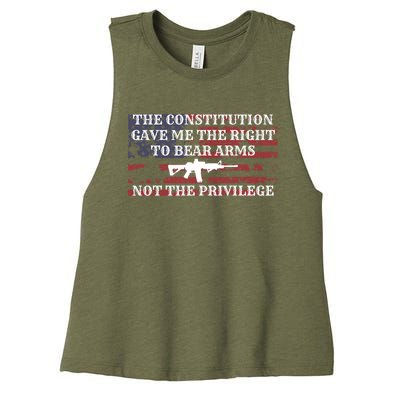 Usa Flag Constitution 2a Tee Right Not The Privilege Gift Women's Racerback Cropped Tank