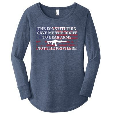 Usa Flag Constitution 2a Tee Right Not The Privilege Gift Women's Perfect Tri Tunic Long Sleeve Shirt