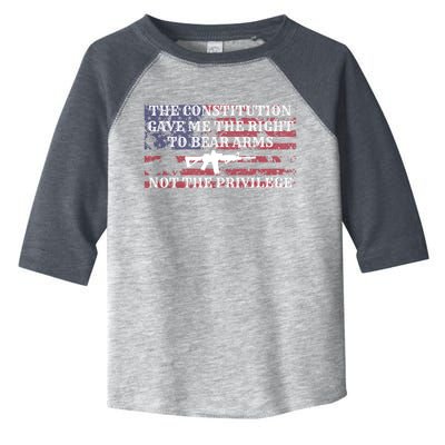 Usa Flag Constitution 2a Tee Right Not The Privilege Gift Toddler Fine Jersey T-Shirt