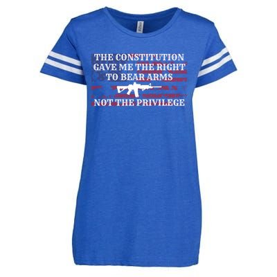 Usa Flag Constitution 2a Tee Right Not The Privilege Gift Enza Ladies Jersey Football T-Shirt