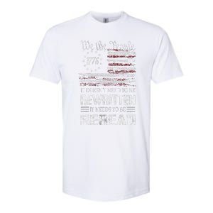 Us Flag Constitution Of The Usa Needs To Be Reread Softstyle CVC T-Shirt