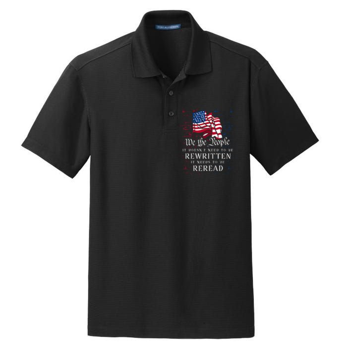 Us Flag Constitution Of The Usa Needs To Be Reread Dry Zone Grid Polo