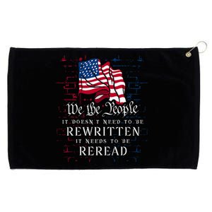 Us Flag Constitution Of The Usa Needs To Be Reread Grommeted Golf Towel