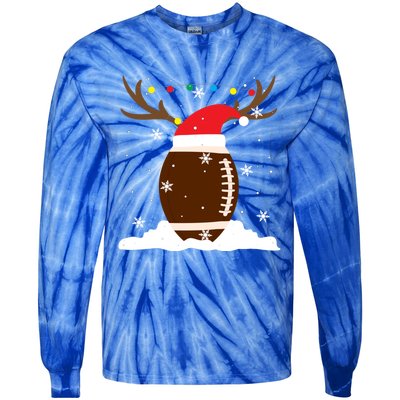 Usa Football Christmas Winter Reindeer Gift Tie-Dye Long Sleeve Shirt